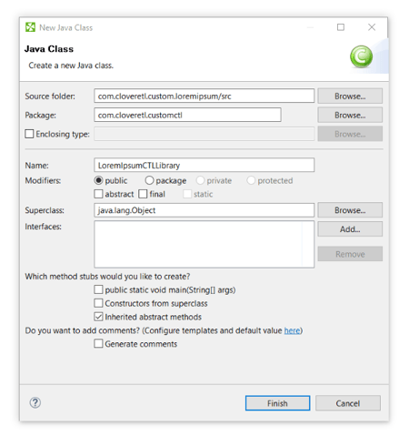 Extending CTL with Java Functions
