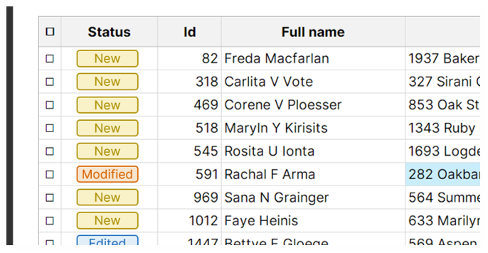 data manager - record status