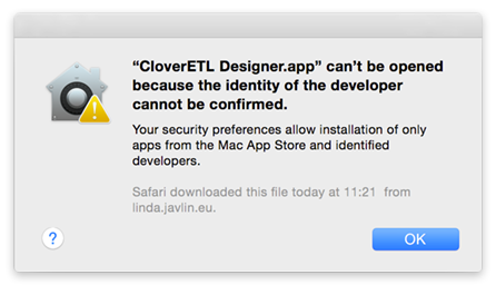 CloverDX Designer on Mac OS X Mavericks (Yosemite,...) and Gatekeeper Issue