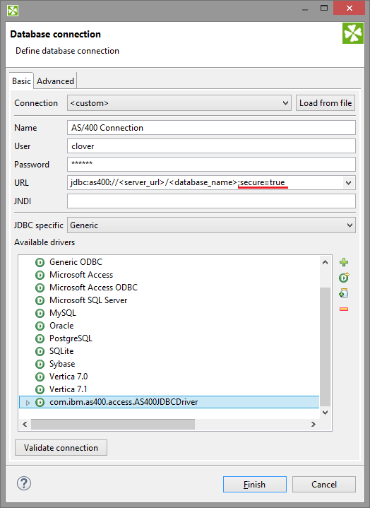 4 Easy Steps to Establish Secure Connection to IBM AS/400 Database with CloverDX: Secure connection to IB? AS/400.