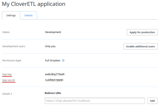 Using Dropbox Core API with CloverDX