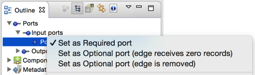 Improved subgraphs in CloverETL with possibility to set port as optional.