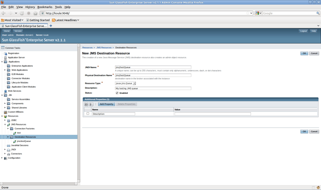 Connecting to JMS Queue on Glassfish v2 with CloverDX