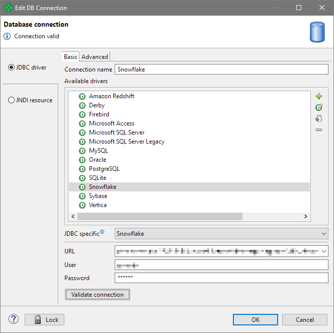 Snowflake database connection