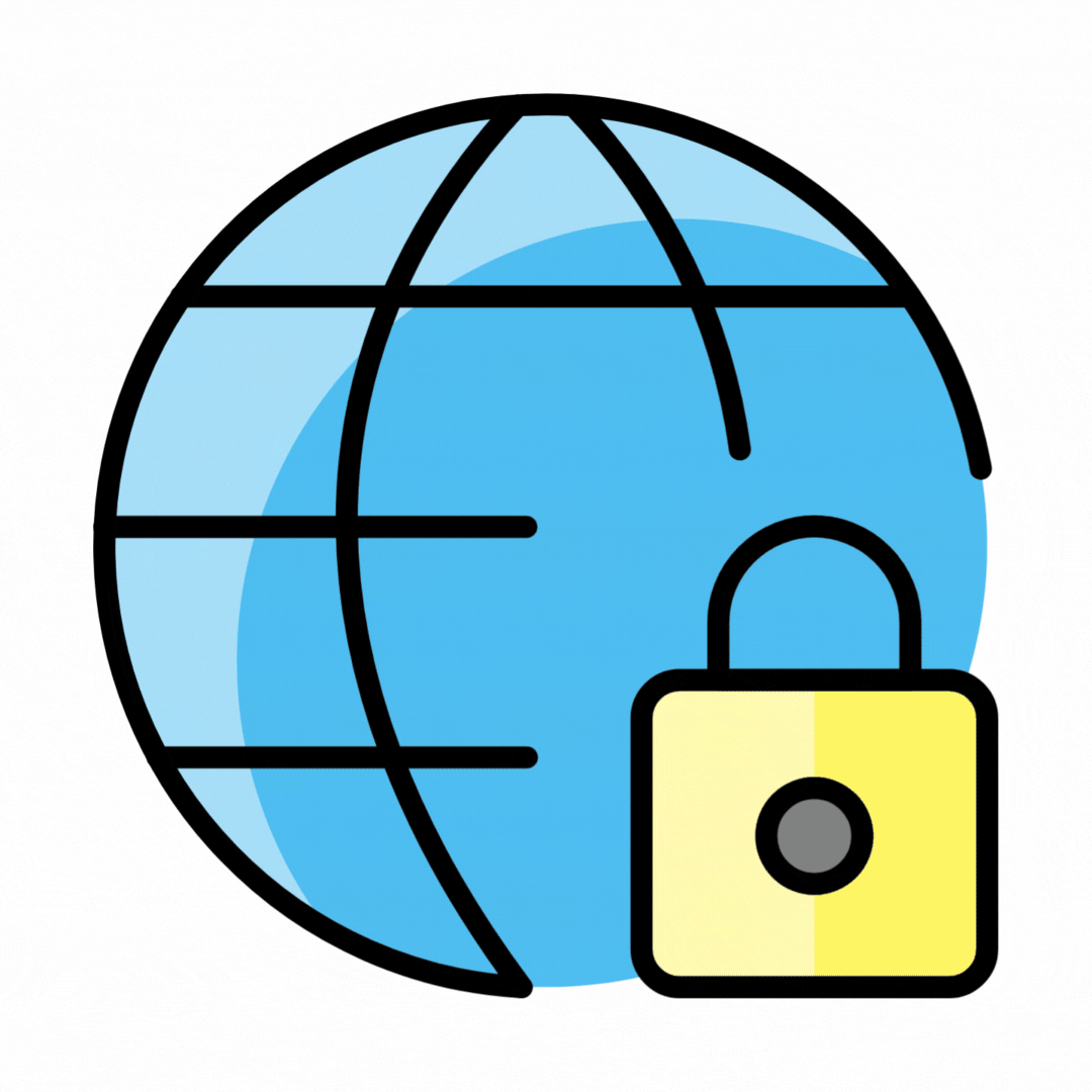 Square icons - Globe Lock