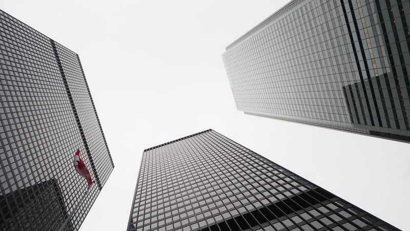 Three, large financial buildings 
