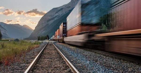 Abstract of a trainline showing a data pipeline