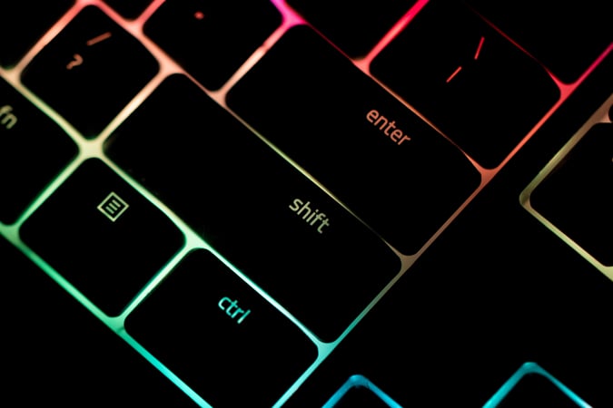 Laptop keyboard emphasising the enter key 