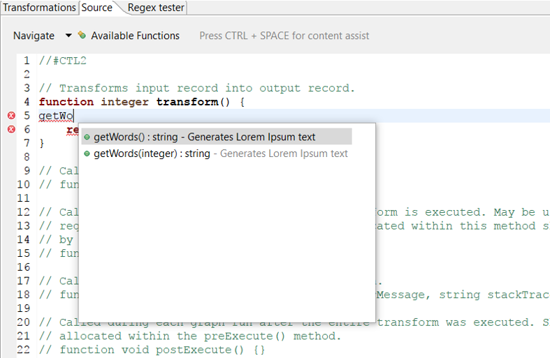 Extending CTL with Java Functions