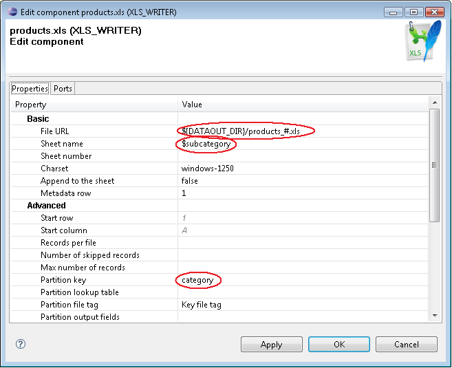 Writing data into excel files with several sheets